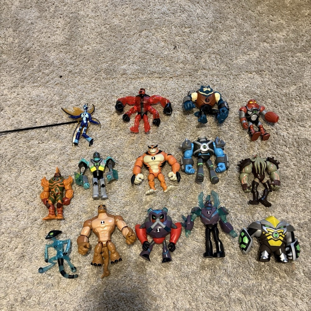 BEN 10 Figures Lot of 14+ -- Aliens Playmates  Toys Normal Wear Played Condition